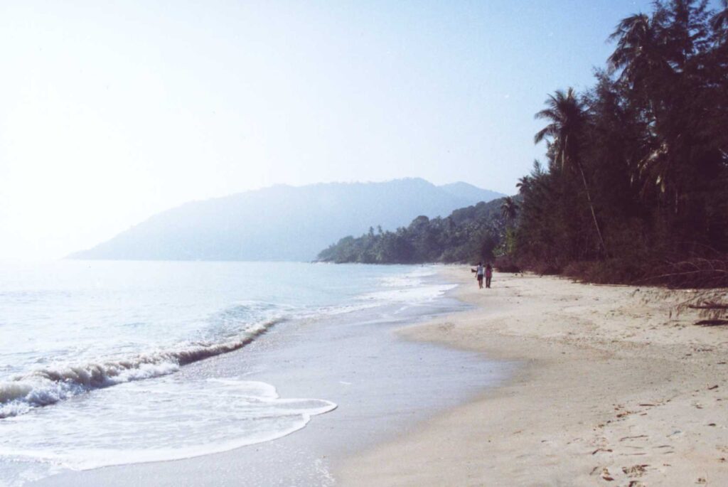 Palmen und Sandstrand am Nai Phlao Beach in Khanom